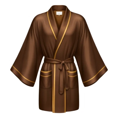 espresso colored silk robe short sticker