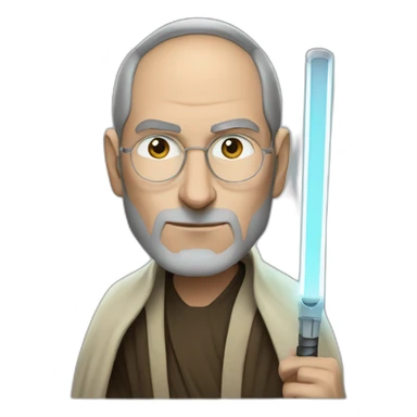 Steve jobs as Jedi force sticker