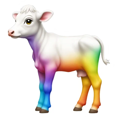 Rainbow calf side profile x 4 legs  sticker