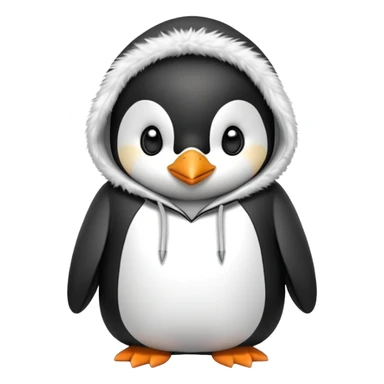 Penguin wearing a hoodie  sticker