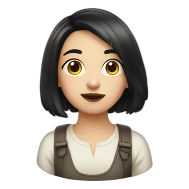 Weird and pretentious European girl with black mid short hair sticker