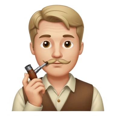 white guy smoking a pipe sticker