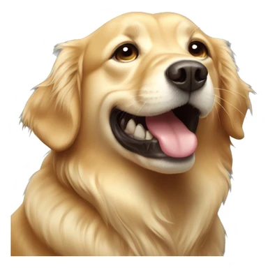 golden retriever with crooked teeth sticker