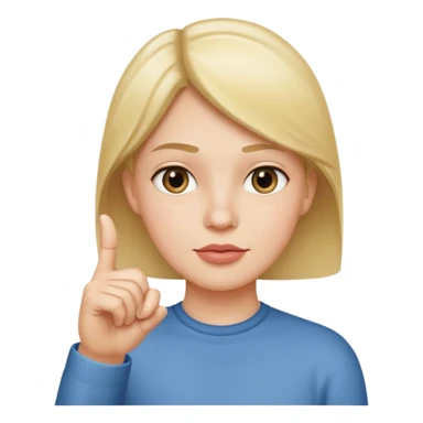 straight face with hand with only thumb sticking up right under chin pointing right sticker