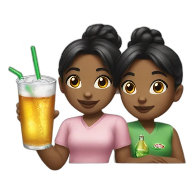 black girl and black hair in a bun drinking Canada Dry sticker