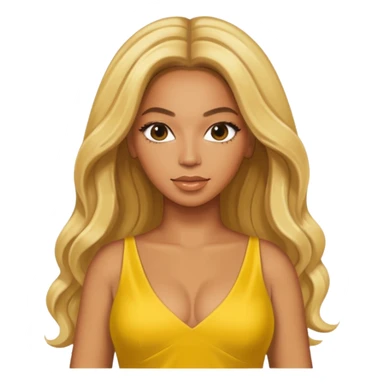 Beyonce with yellow outfit, blonde long hair sticker