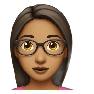 Punjabi girl with bindi dot on forehead and glasses sticker