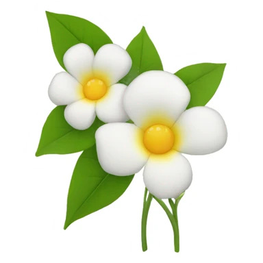 3 jasmins flowers with leafs emojis sticker