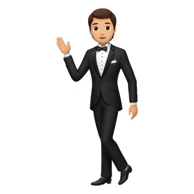brunette groom standing on foot sticker