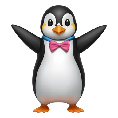 line dancing penguin sticker