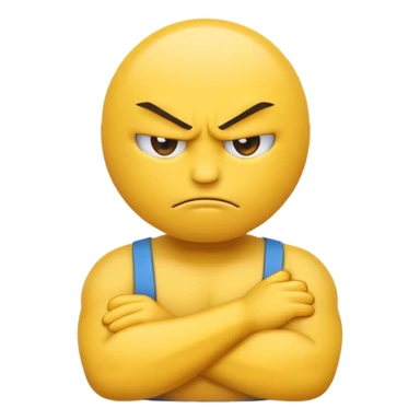 Angry emojis with arms crossing sticker
