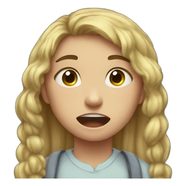 Girl crying Bcz of school pressure  sticker