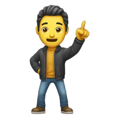 Zipper-Mouth Face man standing and pointing sticker