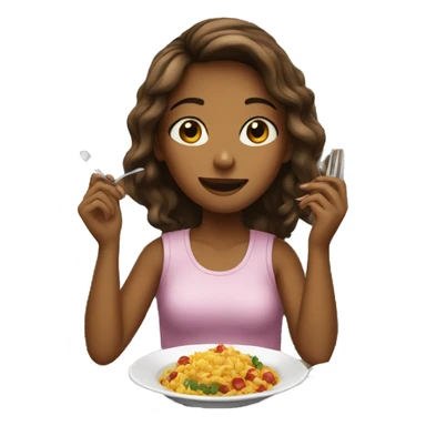 Girl eating at restaurant  sticker