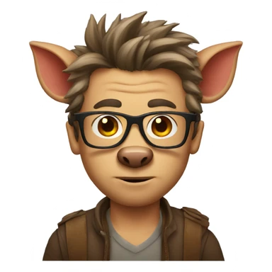 boar man in glasses  sticker