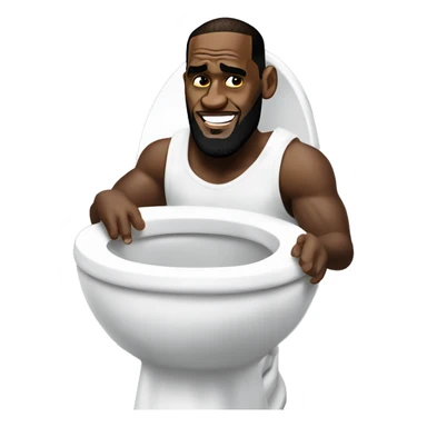 lebron james in a toilet sticker