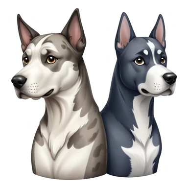 Great dane brindle and all white husky sticker