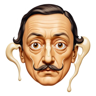 Salvadore dali with melting moustache portrait sticker