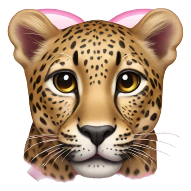 Leopard pink heart sticker