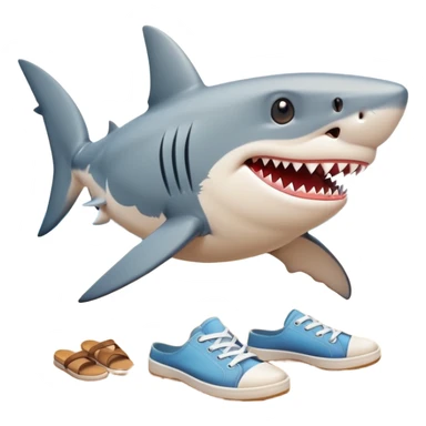 tralalelo tralala a shark with shoes on the beach sticker