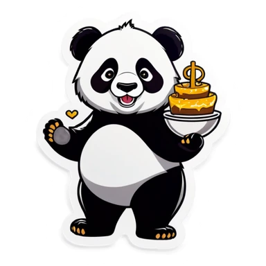 Panda in ￼mansion being rich  sticker