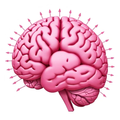 A ** pink human brain** with a protector energy of thoughts... radiating loving thoughts while it rewires itself hearts sticker
