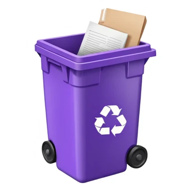 purple recycle bin sticker