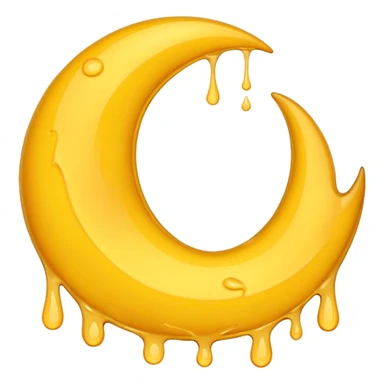 Melting waning crescent in yellow colour look more real sticker