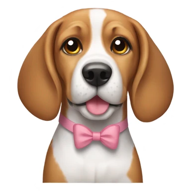 beagle wearing cute bow  sticker