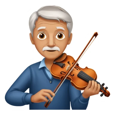 old man playing violin sticker