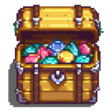 glowing treasure chest sticker
