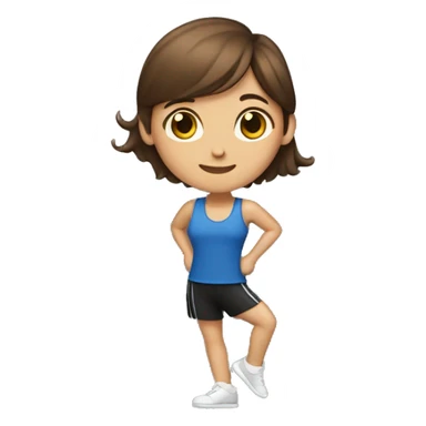 physical education dancing teacher with brown hair sticker