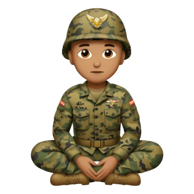 US marine soldier on his knees sticker