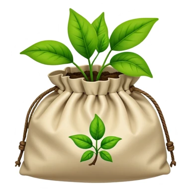 a knotted bag with a picture of a plant on it sticker