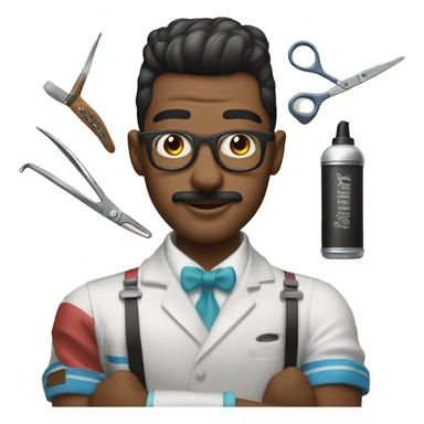 barber shop 80s sticker