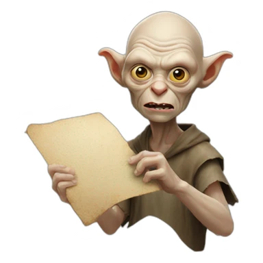 Golum qui porte une pancarte avec écrit Noob sticker