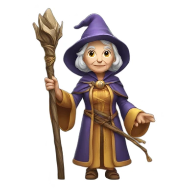 Old lady Mage with a staff sticker