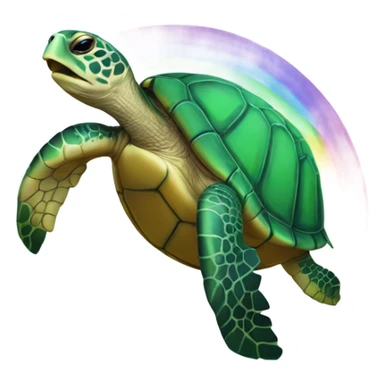 Sea turtle with rainbow sticker