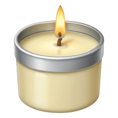 Vanilla candle – cream-colored wax in a silver tin sticker
