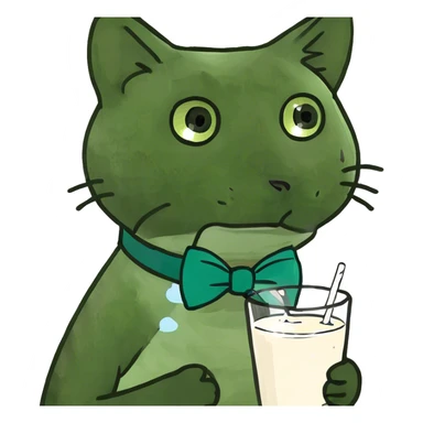 Cat holding milk sticker