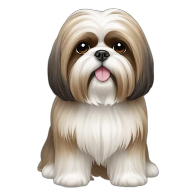 Dog Shih Tzu with long coat full-height  sticker