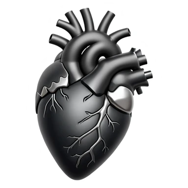 anatomical heart black sticker