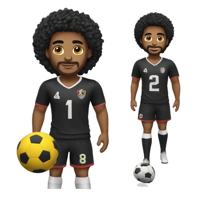 Chico con pelo negro playera de fútbol  sticker