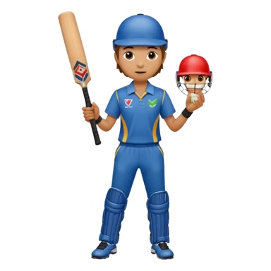 Playing cricket sticker