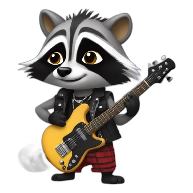 Punk rock raccoon sticker