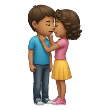 A boy kissing a girl  sticker
