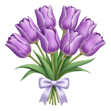 Pastel lilac tulip bouquet with bow sticker