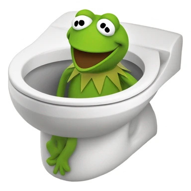 kermit head in toilet sticker