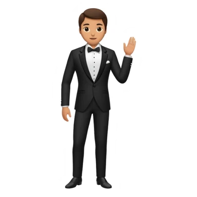 brunette groom standing on foot sticker