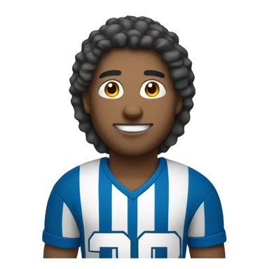 football player with a white & blue stripes t-shirt sticker